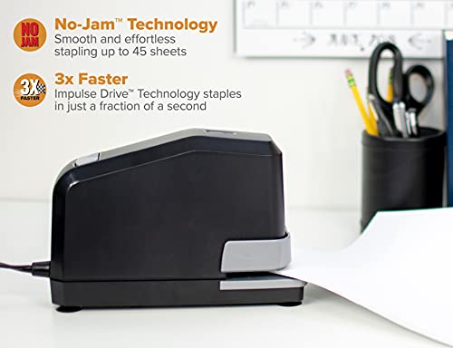 Bostitch Office Impulse Heavy Duty Electric Stapler Value Pack,45 Sheet Capacity,Includes 5,000 Staples & Staple Remover,No-Jam,Faster Stapling,Black,(Pack of 6) - size: 6-Pack