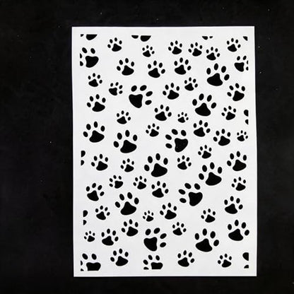TIAMECH A4 Reusable Dog & Cat Paw Stencil for Painting - color: Pet Paw