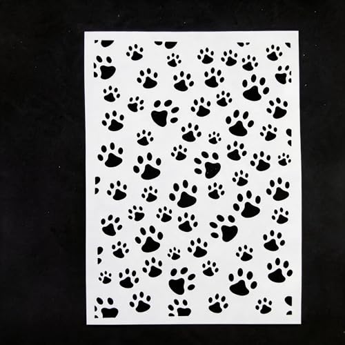 TIAMECH A4 Reusable Dog & Cat Paw Stencil for Painting - color: Pet Paw