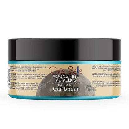 Dixie Belle Paint Company Moonshine Metallics - Caribbean (4oz) - color: Caribbean, style: 4 Fl Oz (Pack of 1)