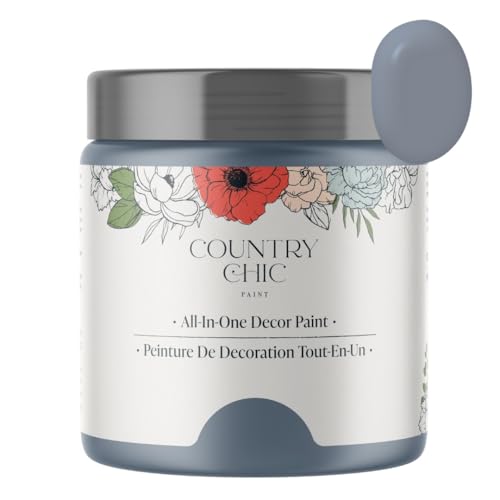 Country Chic All-in-One Chalk Paint for Furniture, Cabinets, Home Decor, Crafts, Eco-Friendly, Matte Finish, Built-In Primer & Top Coat for Wood, Metal - Daydreamer (blue) Pint (16 oz) - color: Blue, size: 16 Fl Oz (Pack of 1)