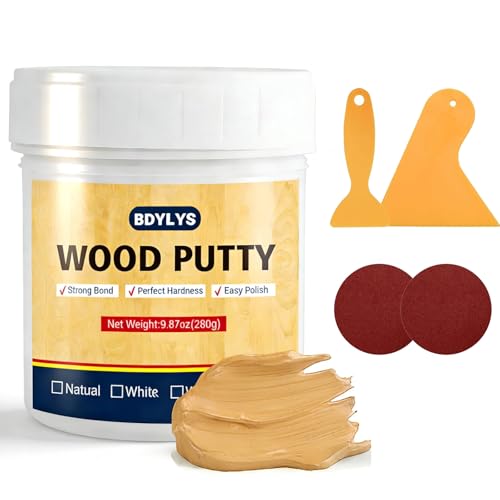 Natural Wood Filler, 9.87 oz Wood Putty Furniture Repair Kit - color: Natural
