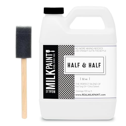 Real Milk Paint, Half and Half, Pure Tung Oil and Orange Peel Oil for Wood Finishing, Cutting Boards, Butcher Blocks, Clay, Stone, and Slate, Food Grade, 32 oz. - color: Orange Peel Oil, size: 32 Ounce (Pack of 1)