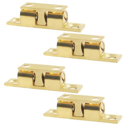 Double Roller Catch Cabinet Latches, 40mm, 4 Pack - color: Gold, size: 40 mm