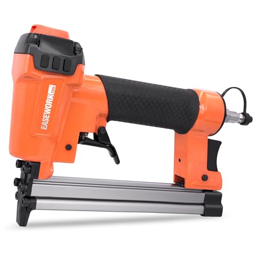 EASEWORK TOOL Pneumatic Staple Gun, 22 Gauge Upholstery Staple Gun for 3/8" Crown, 1/4"-5/8" Length Staples, Air Stapler with Ultra-Low Jamming Rate for Upholstery, Woodworking, Fabric, and DIY, 7116A