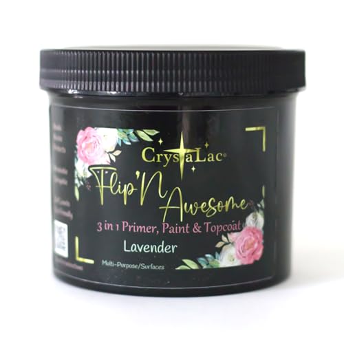 CrystaLac, FlipN'Awesome 3in1 Paint, Primer, Top Coat (Lavender, 32oz Quart)