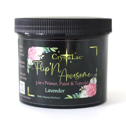 CrystaLac, FlipN'Awesome 3in1 Paint, Primer, Top Coat (Lavender, 32oz Quart)