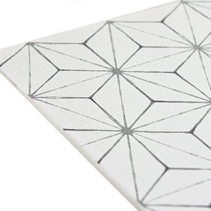 FloorPops FP2481 Kikko Peel Stick Floor Tiles, White & Off-White (Pack of 6) - size: 60"L x 24"W x 0.06"T (Pack of 6)