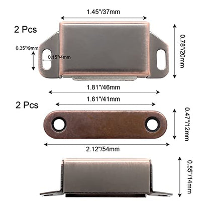 Magnetic Door Catch, Antique Brown, 2 Pack