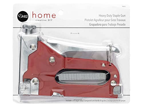 Dritz Home 9052 Heavy Duty Staple Gun, 7/16-Inch with 100 Staples , Black - style: Heavy Duty Staple Gun