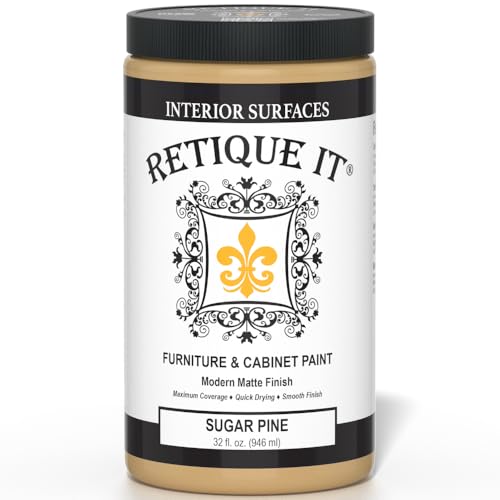 Retique It Furniture and Cabinet Paint - Paint for Cabinets, Dressers, Tables, Doors and DIY Home Decor Projects, Sugar Pine, 32 oz