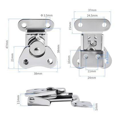 2 Pcs Butterfly Twist Latch, Small, Silver, Iron, 1.48" X 1.5" - size: Chrome-Plated Iron