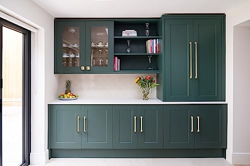 9BUILD 10 Pack 8.8 Inch Brushed Brass Cabinet Pulls,Kitchen Hardware - color: Brushed Brass, size: 8.8"/224MM Hole Center