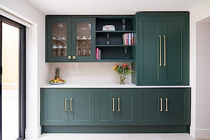 9BUILD 10 Pack 8.8 Inch Brushed Brass Cabinet Pulls,Kitchen Hardware - color: Brushed Brass, size: 8.8"/224MM Hole Center
