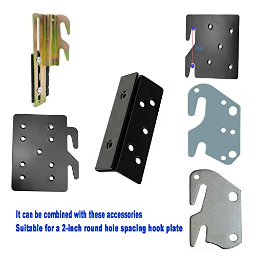 Bed Frame Bed Post Double Hook Slot Bracket, Bed Rail Hardware Attachment Brackets for Wooden Bed Frame-Set of 2