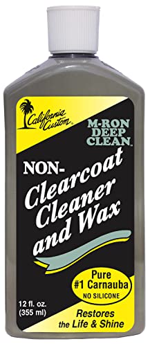 CALIFORNIA CUSTOM M-Ron Deep Clean Cleaner Wax for Non-Clearcoat Paint, Pure #1 Carnauba Car Wax for Light to Medium Oxidation, Silicone-Free, Restore Shine and Gloss, 12 fl oz
