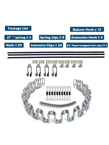 Kaupuar 27" Sofa Upholstery Spring Replacement Kit for Couch Support Recliner Parts Chair Glider Rocker Furniture fix Sagging seat Repair (27 inch 4pcs) - size: 27 inch 4 pieces