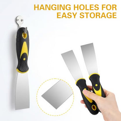 2 Pcs Putty Knife, 1.5" Spackle Knives Stainless Steel Spackle Scraper