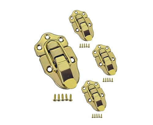 QCAA Toggle Hasp Latch for Small Metal Box, 38mm x 70mm, Brass, Made in Taiwan, 4 Pack - color: Brass, size: 4 Pack