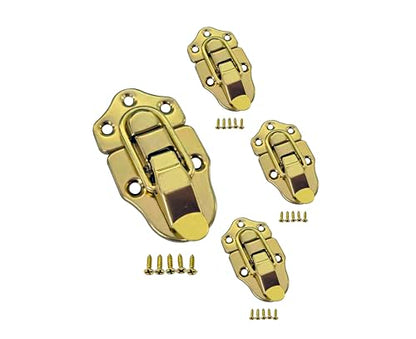 QCAA Toggle Hasp Latch for Small Metal Box, 38mm x 70mm, Brass, Made in Taiwan, 4 Pack - color: Brass, size: 4 Pack