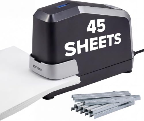 Bostitch Office Impulse Heavy Duty Electric Stapler Value Pack,45 Sheet Capacity,Includes 5,000 Staples & Staple Remover,No-Jam,Faster Stapling,Black,(Pack of 6) - size: 6-Pack