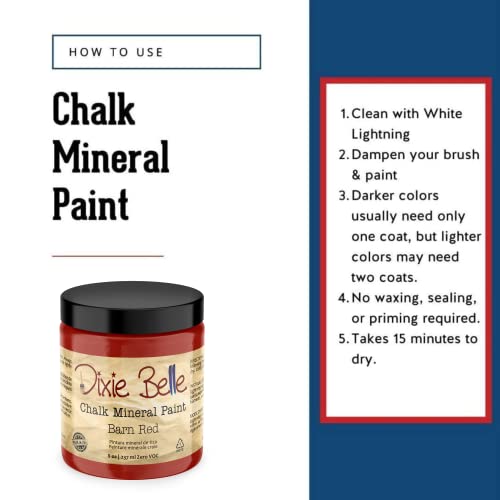 Dixie Belle Paint Company Chalk Mineral Paint - Barn Red (8oz) - color: Barn Red, size: 8 Fl Oz (Pack of 1)