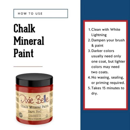 Dixie Belle Paint Company Chalk Mineral Paint - Barn Red (8oz) - color: Barn Red, size: 8 Fl Oz (Pack of 1)