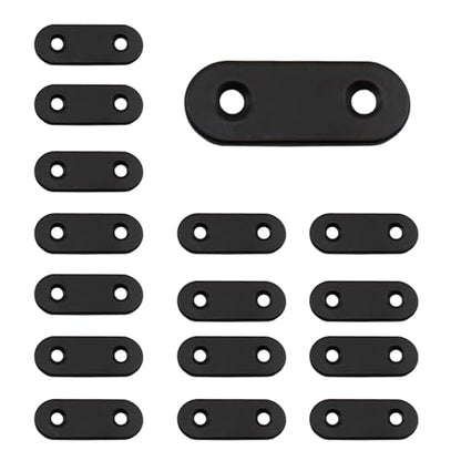 20 Pcs Black 1.5" Stainless Steel Straight Brackets, Flat Mending Plates for Wood Furniture Repair, 40x16mm Flat Brackets with Screws - size: 1.5" (40mm x 16mm)