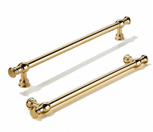 khtumeware Handmade 100% Solid Real Brass Unlacquered Brass Cabinet Pulls - size: 12 Inch Hole Center
