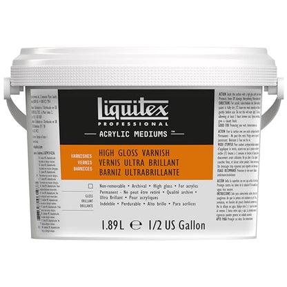 Liquitex Professional High Gloss Varnish, 1.89L (Half Gallon) Bucket - color: High Gloss, style: 64-oz