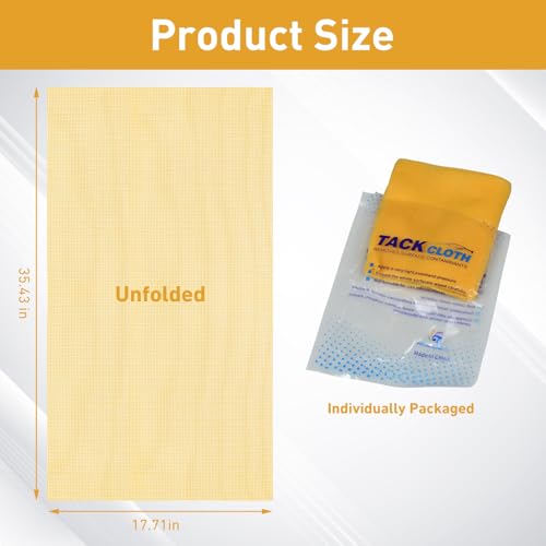 4 Pack Tack Cloth, Dusting Cloths, 35.4x17.7 Inch Dust Rags for Woodworking, Automotive, Cleaning, Polishing (4)