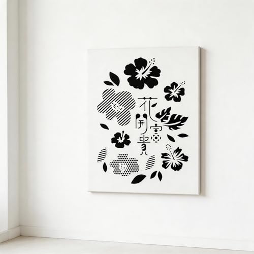 TIAMECH A4 Reusable Hibiscus Floral Stencil for Painting - style: Chinese Hibiscus Floral