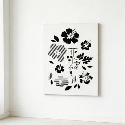 TIAMECH A4 Reusable Hibiscus Floral Stencil for Painting - style: Chinese Hibiscus Floral