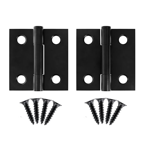 Oil Rubbed Bronze Butt Hinges with Removable Pin - 1-1/2" x 1-1/2" - Pack of 2 - Cabinet Door Hinges - UA-266-HOB (1) - color: Oil Rubbed Bronze