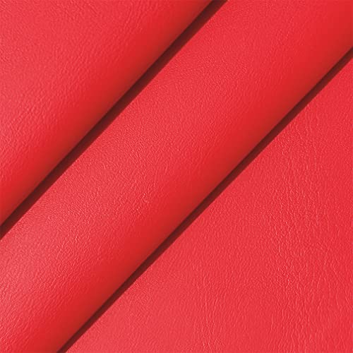 XHT Smooth Red Faux Leather Roll 11.8"x53" Soft Plain Synthetic Upholstery Crafts Fabric for DIY Cosplay Garment Jewelry Accessories - color: Red