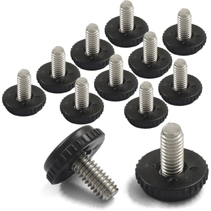 12 Pack 5/16"-18 Adjustable Furniture Leveling Feet, Screw-in - size: 5/16"-18