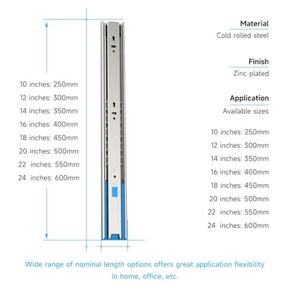 12 Inch 6 Pairs Soft Close Drawer Slides Full Extension Side Mount - size: 12 Inch-6 Pair
