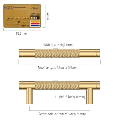 Champagne Bronze Knurled Cabinet Handles Kitchen Pulls 3 Inch 10 Pack - color: Champagne Bronze, size: 3" Hole Center