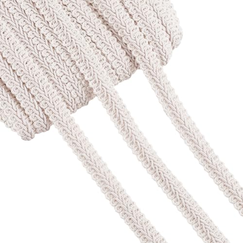 PH PandaHall White Gimp Braid Trim 27 Yards 1/2 Inch Polyester Woven Braid Trim Upholstery Trim Decorative Gimp Trim for DIY Crafts Sewing Curtain Jewelry Costume Wedding Decoration - size: 27.3 Yards