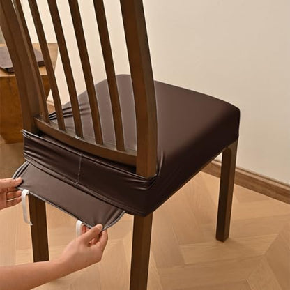 Dioxide Chair Covers,Dining Chair Seat Covers,Brown Set of 4 - color: Model B - Brown, size: set of 4
