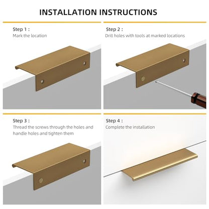Goldenwarm 10 Pack 3in Champagne Bronze Finger Edge Pulls for Cabinet - color: Champagne Bronze, size: 3in(76mm) Hole Centers