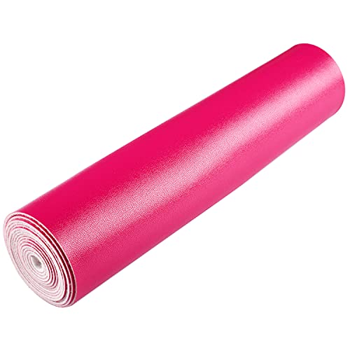 HGUAN Smooth Solid Color Rose Red Faux Leather 12"X53"(30cmX135cm),Faux Leather Sheets Roll Very Suitable for Making Crafts, Leather Earrings, Bows,Sewing (Rose Red) - color: Rose Red