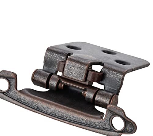 Ravinte Antique Copper Cabinet Hinges, 1/2 Inch Overlay, 30 Pack (15 Pairs) - color: Antique Copper