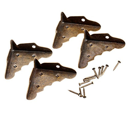 dophee 16Pcs Antique Bronze Furniture Corner Protectors, 1.26"x1.26"x0.43" - size: 16Pcs