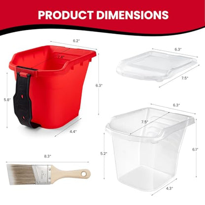 Mister Rui Paint Bucket Kit with Magnetic Holder 27 Pieces Paint Pail Set