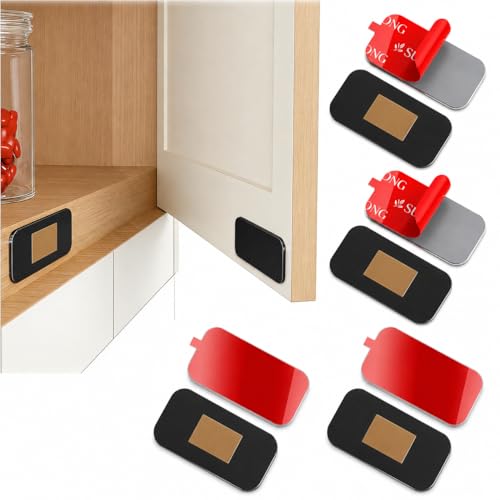 4 Pack Cabinet Magnets for Closure, Black, No Drill Ultra-Thin - color: Black