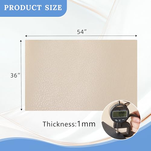 Matte Faux Leather Fabric, 54"x36" Soft Vinyl Faux Leather Sheets, Waterproof Upholstery Material for Boat Seats, Car Interior, Sofa Refurbish, DIY Bags, Phone Case, Hair Bows, Placemat