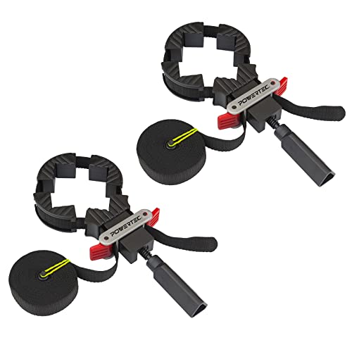 POWERTEC 13 Ft Strap Clamp for Picture Frames, Boxes & Cabinets (71017-P2) - style: Black Handle, 2PK