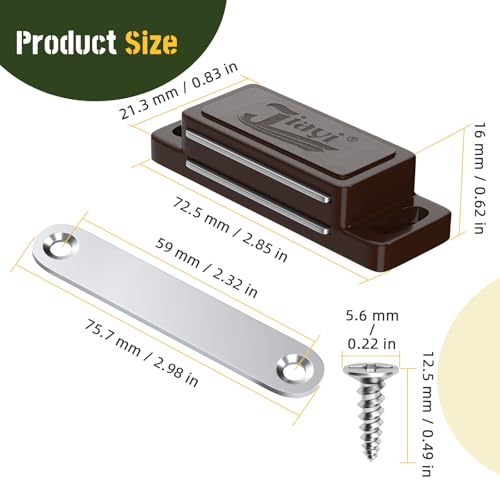 Cabinet Magnet Latch Jiayi Door Magnetic Wardrobe Catch - color: Brown