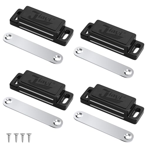 Jiayi 66 LB Cabinet Door Magnets Heavy Duty Magnetic Door Drawer Latch - color: Black